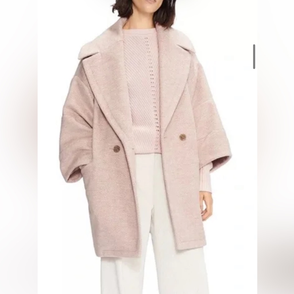 Ted Baker Jjuliet Oversized Cocoon Coat Italian Fabric Nwt